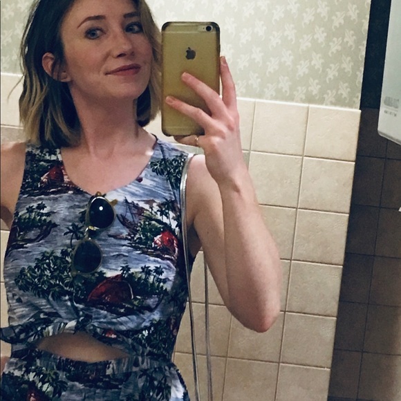 TOPSHOP Hawaiian Boat Print Dress With Tie Front - Picture 6 of 7